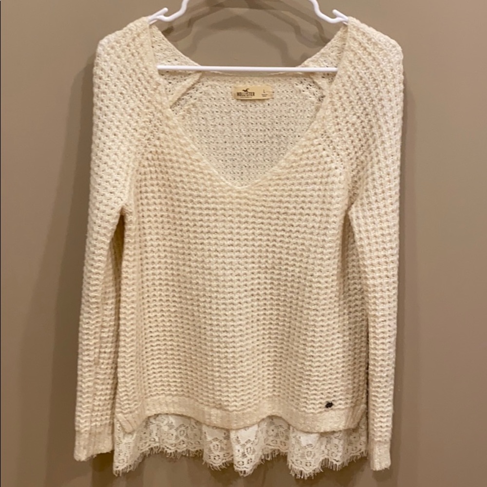 Hollister lace knitted sweater